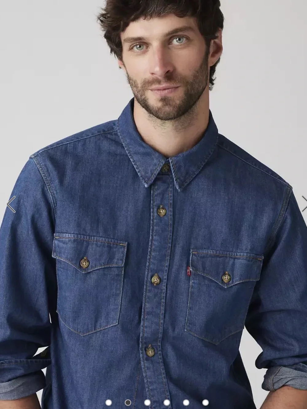 Levi’s NWT Size XL Relaxed Fit Dark Wash Western Shirt - Picture 2 of 7